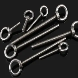 HQ EB01 Extended Long Eye Bolt 30-300MM Stainless Steel 304 DIN580 Metric Thread M3-M12 Lifting Eyebolt