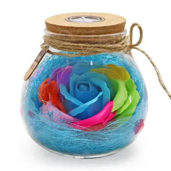 

Rose Wishing Bottle Soap Flower Everlasting Flower Light Wedding Party Home Decor Handmade Valentine'S Gifts 1 Piece