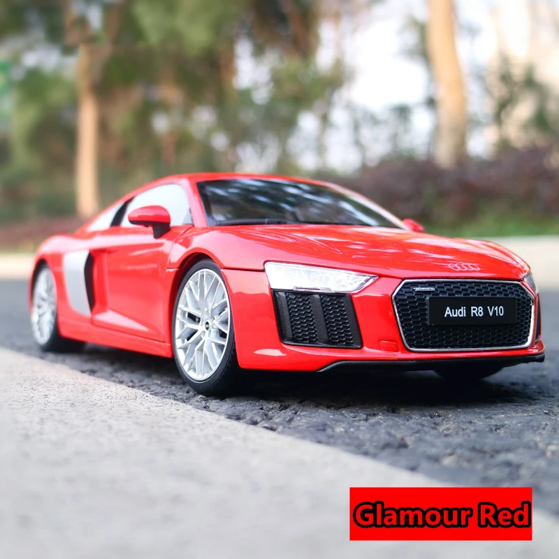 Welly 1:18 Audi R8 V10 сплав модель автомобиля Моделирование Украшение автомобиля коллекция Подарочная игрушка Литье под давлением модель игрушка для мальчиков - Цвет: Audi R8 V10