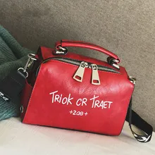 Женская сумка-мессенджер через плечо, модная сумка с буквенным принтом на Хэллоуин, сумка через плечо с широким ремешком для женщин