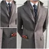 Men's Windbreaker Classic Herringbone Tweed Wool Blend Suit Jacket Winter Warm Long Coat Outdoor Sports Coat erkek mont 1