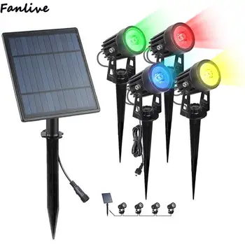 

10pcs 2 in 1 Powered Spotlight Outdoor Landscape Patio Lawn Lamp Adjustable Hone Garden Path Solar Light 5 Colors
