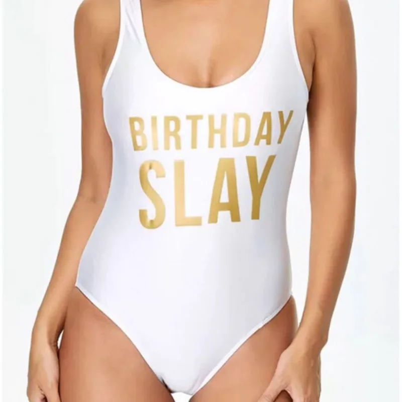 

High Quality One Piece Swimsuit 2019 Custom Text Swimwear Women Bathing Suit Letter Print Beach Sexy Swimsuit.