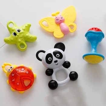 

Cute Baby Rattles Toys High Quality Early Educational Toddler Kid Bell Shaking Toy For Children's Grown Gift 5Pcs/set
