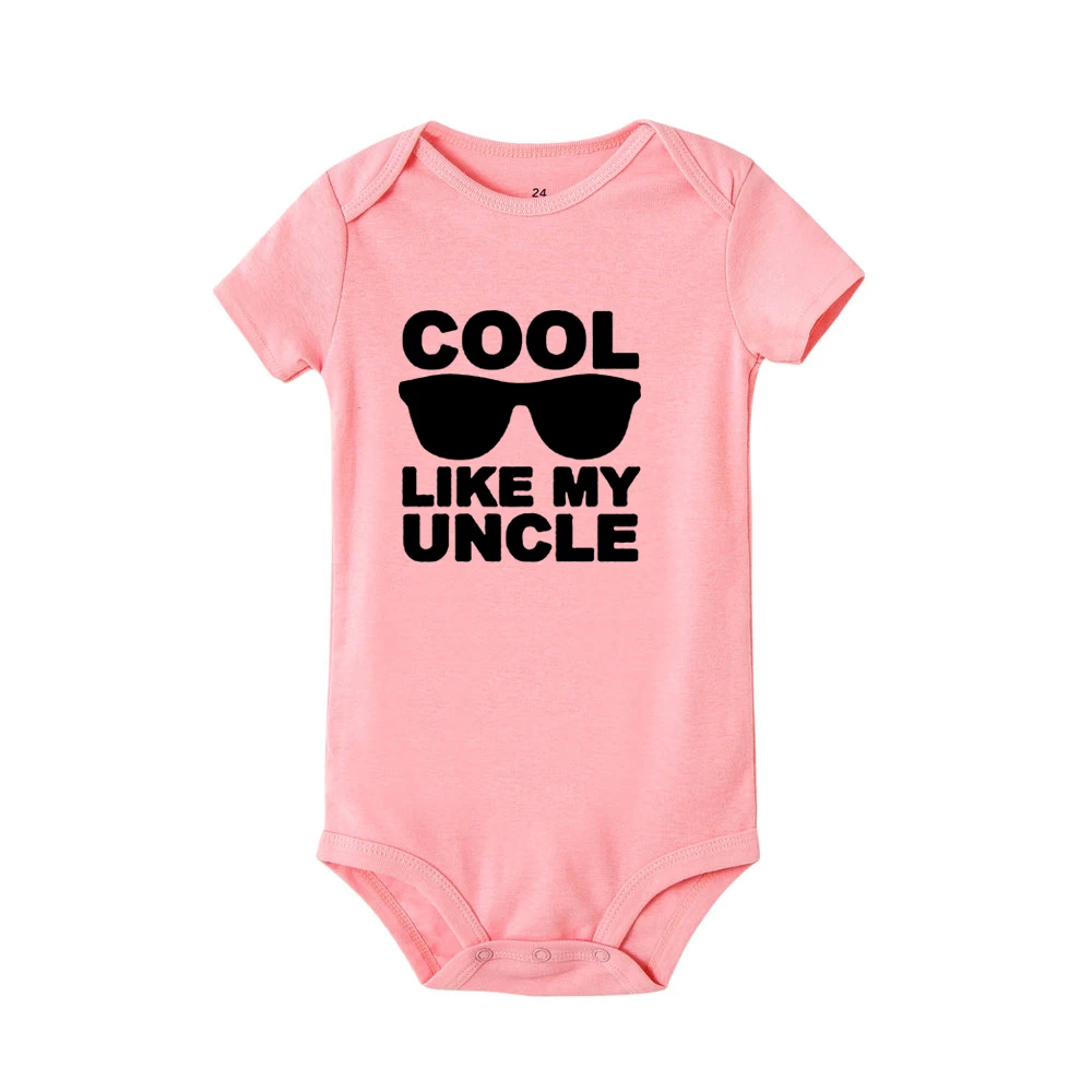 Cool Like My Uncle Newborn Baby Short Sleeve Romper Toddler Girl Boy Summer Clothes Ropa Outfit Infant Girl Clothes Best Present 4
