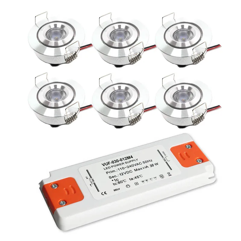 3W 12V 24V dc CREE мини светодиодный потолочный светильник+ тонкий силовой трансформатор для домашнего отеля шкаф лампа для столовой CE