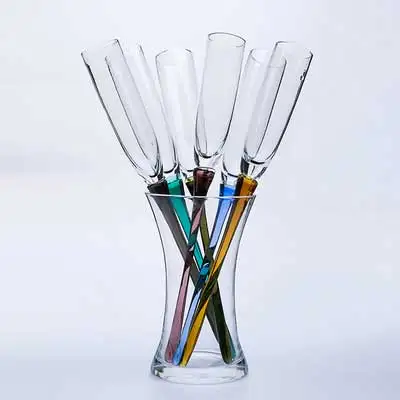 創造的なフルート,6個,120/150ml,カラフルなシャンパングラス