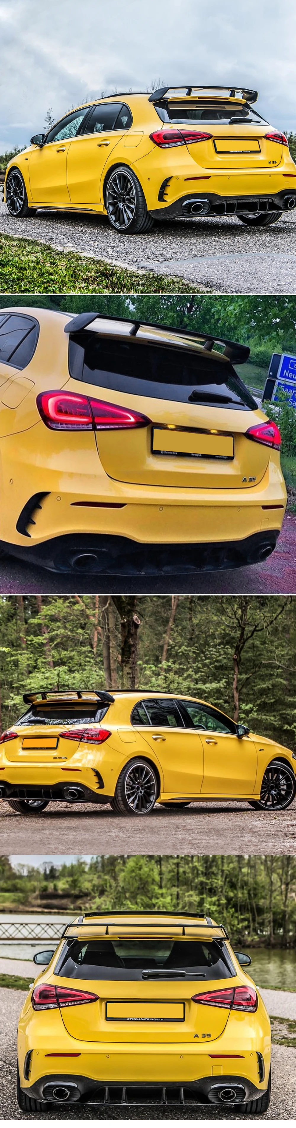 ABS яркий черный Задний спойлер заднее крыло губы для Mercedes A класс W177 2-Box A180 A200 A250 A45