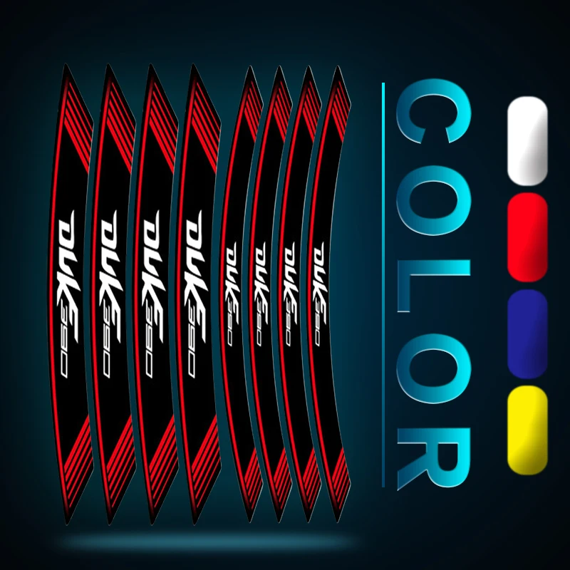 8X Motorcycle Tire Creative stickers Custom Inner decorative decals Rim wheel foil for SUZUTI DUKE 390 duke390 lightweight motorcycle spoke wheel for duke 200