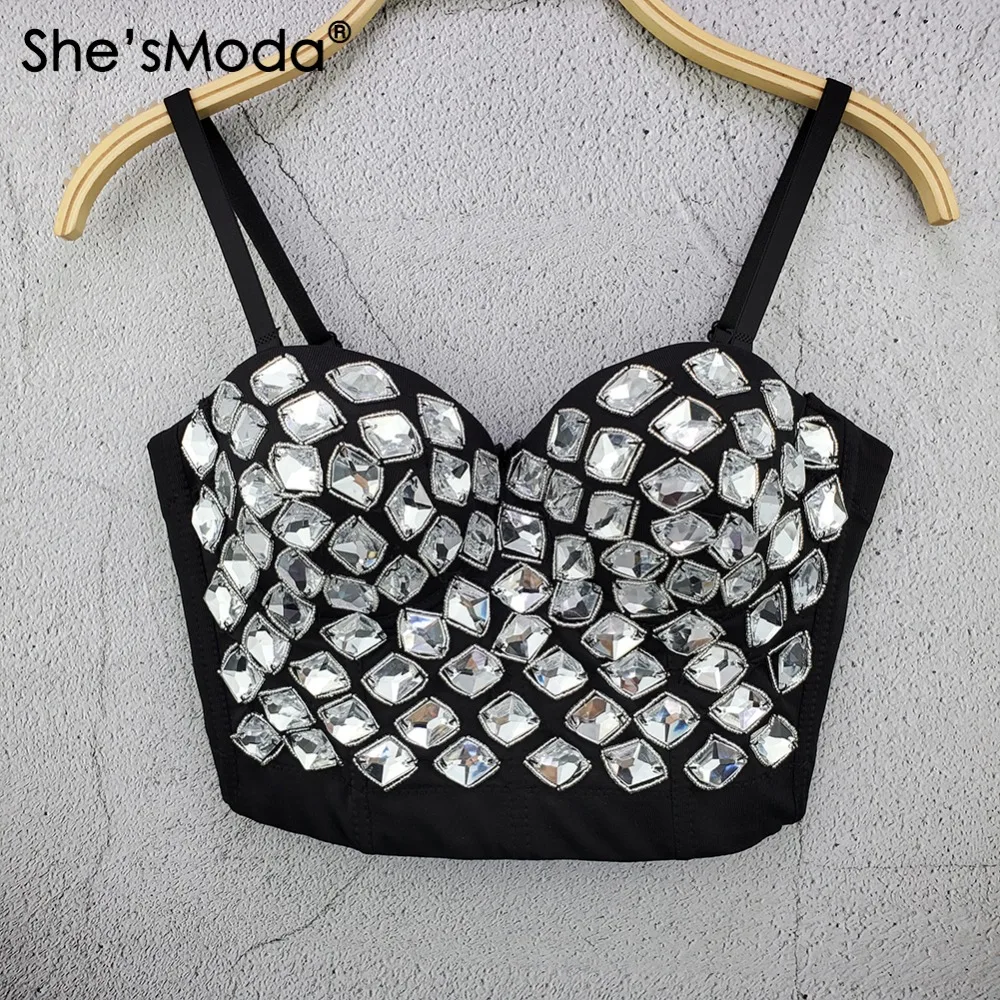 china wholesale 2020 new hand made bead bustier crop top (5)
