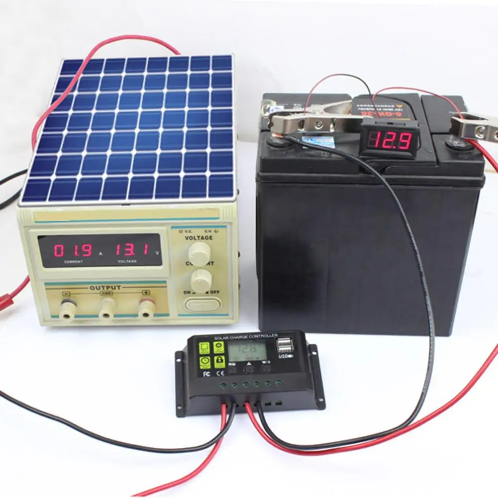 Интеллектуальный регулятор заряда с двойным usb портом и ЖК дисплеем PWM 10A/20A/30A 12 В/24