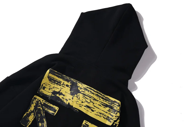 Off-White картина маслом желтый полосатый стрелы мужской кардиган толстовка