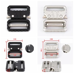 Fivela tática de cinto, 25mm, 38mm de largura, liberação rápida, tiras, bolsas diy, bagagem, acessórios ao ar livre, cor preta, prateada