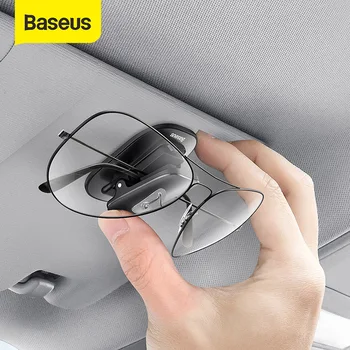 Baseus Car Glasses Case Auto Sun Visor Glasses Holder Sunglasses Clip Card Ticket Holder Pen Case Clip Box Universal Accessories