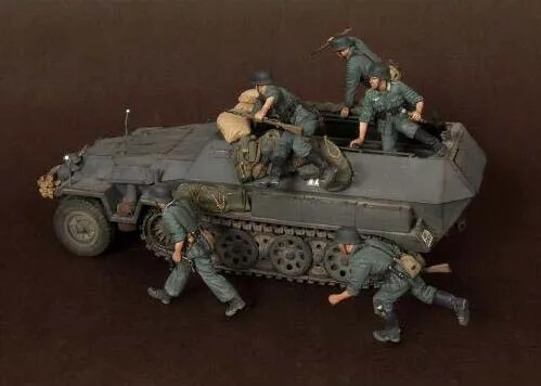 1/35 весы Неокрашенная Смола рисунок коммандос Экипаж 5 Коллекция фигурок фигурка