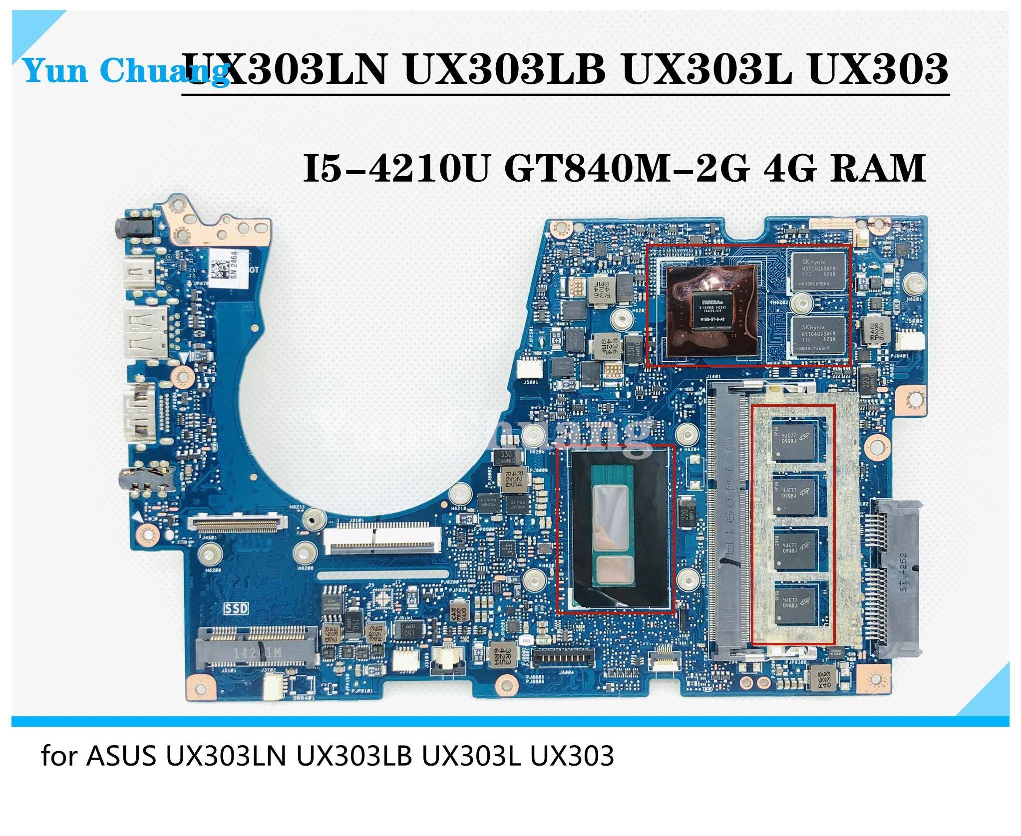 UX303L Motherboard REV2.0 i5-4GB RAM For Asus UX303 UX303LG UX303LN U303L Laptop motherboard mainboard 100% tested | Компьютеры и офис
