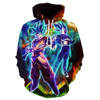 

Anime Hoodies Dragon Ball Z Pocket Hooded Sweatshirts Goku 3D Digital printing Men Women Long Sleeve New Hoodies tops
