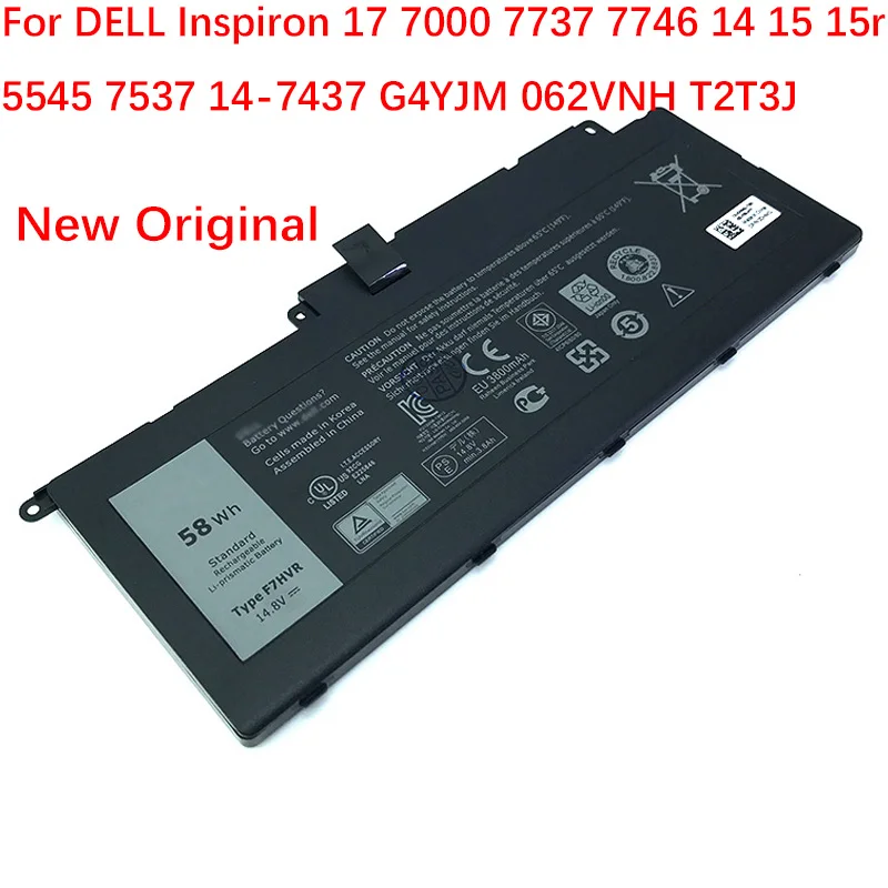 F7HVR G4YJM 062VNH T2T3J 3950 мАч Новый аккумулятор для ноутбука DELL Inspiron 17 7000 7737 7746 5545 14 15 15r 7537