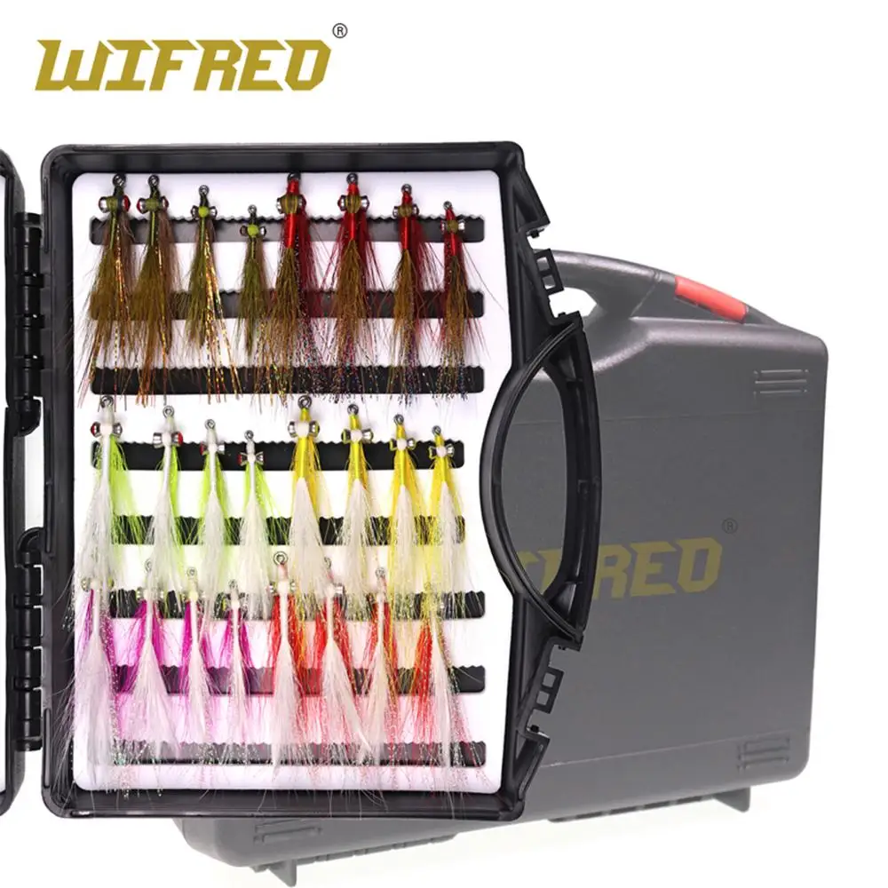 

Wifreo 24pcs Assorted Clouser Minnow Fishing Flies Tied on Stainless Steel Hook for Saltwater or FreshWater Fly Fishing
