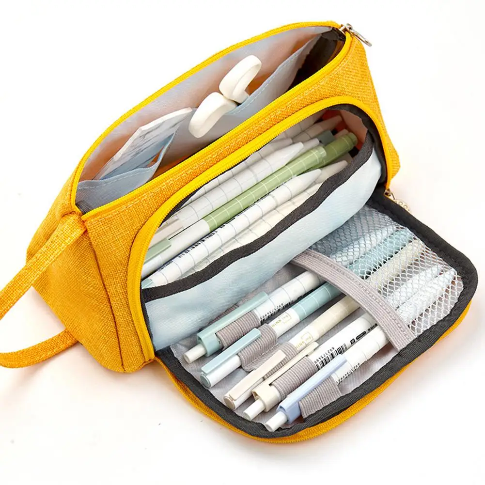 

Large Capacity Pencil Case Multi-grid Plaid Print Pen Holder Cosmetics Bag Sundries Organizer Pencil Pouch Bag estuche escolar