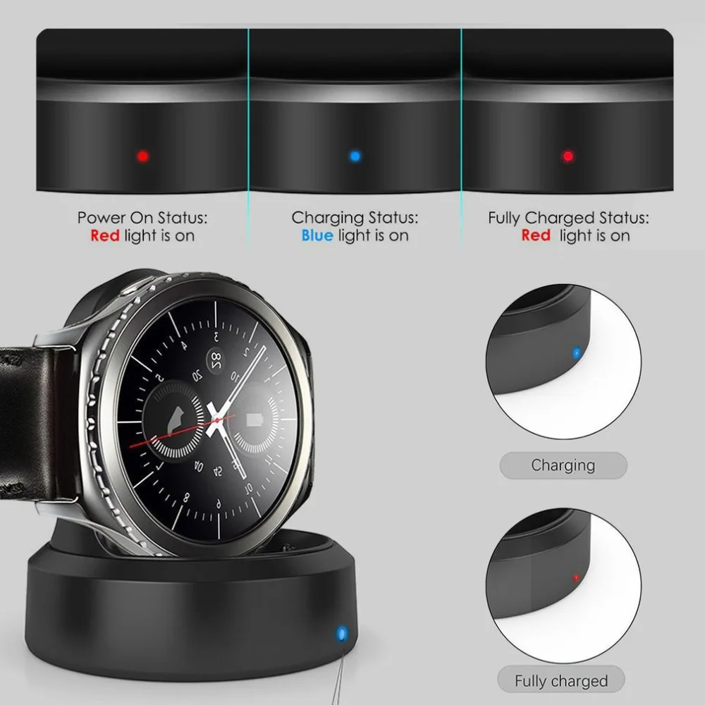 Charger For Samsung Gear S3 Portable Wireless Charging Dock Magnetic Cradle Classic Frontier Smart Watch Charger