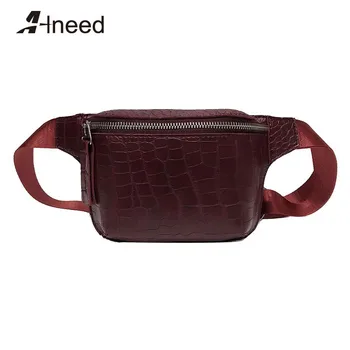 

ALNEED Waist Bags for Women 2019 Crocodile Pattern PU Leather Funny Packs Ladies Belt Bags for Phone Female Chest Bags Purse