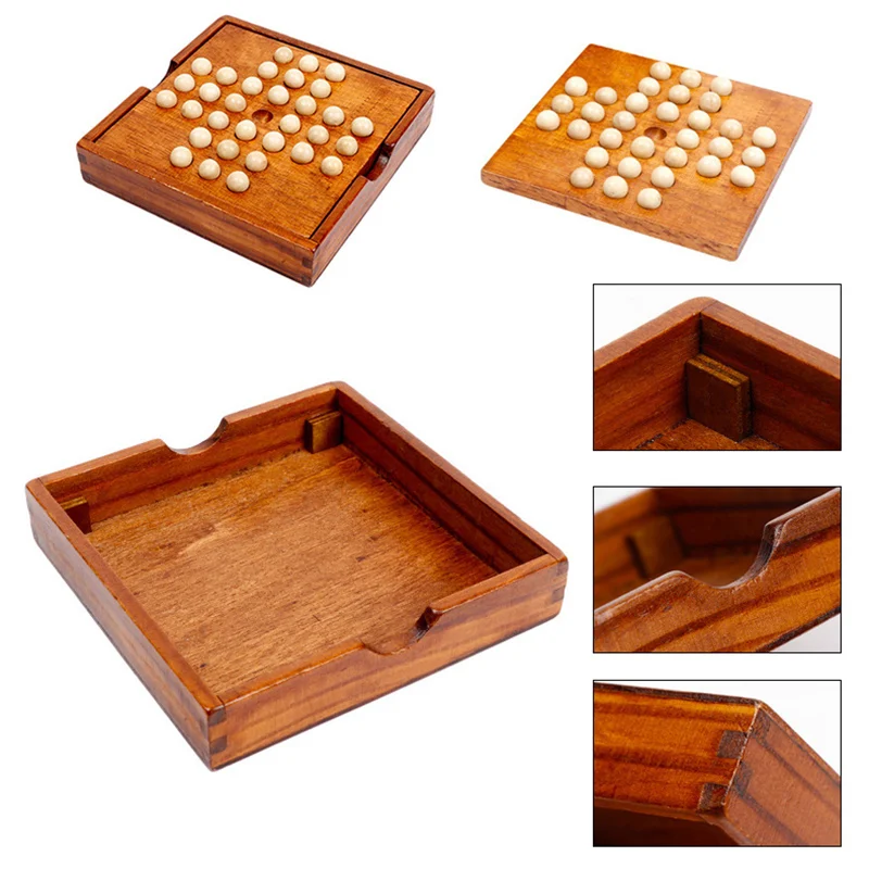Wooden Board Game Chess Educational Toys French Classical Independent Diamond Chess Logical Thinking Training Toy Board Game 4