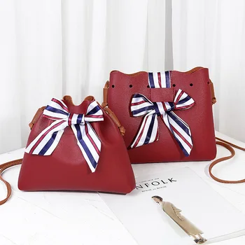 

Women Handbag 2020 Ladies Bow PU Shoulder Bags Female Luxury Messenger Pillow Cell Phone Pocket Red Blue Black Lady Shopping Bag