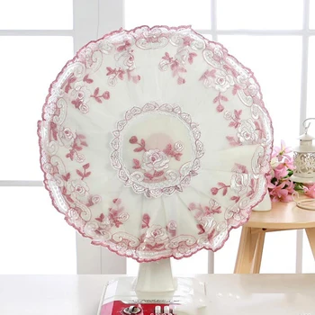 

The New Idyllic Polyester Fan Cover Dustproof All-Inclusive Embroidered Fabric Warm Fan Cover Home Round Dust Cover