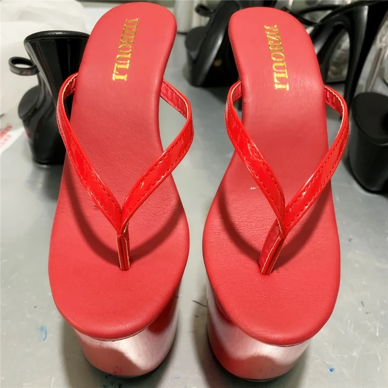 Stylish and sexy 17 m high heels, hand-crafted 7 inch summer catwalk, flip-flops and high-heeled pole dancing shoes