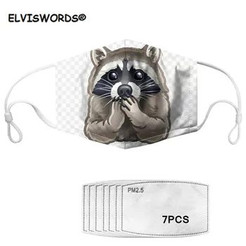 

ELVISWORDS Cute Animal Hamster Printed Unisex Face Mask mascarilla Anti Air Dust Mask with 7 Filters Mouth Cover Face Mask Face