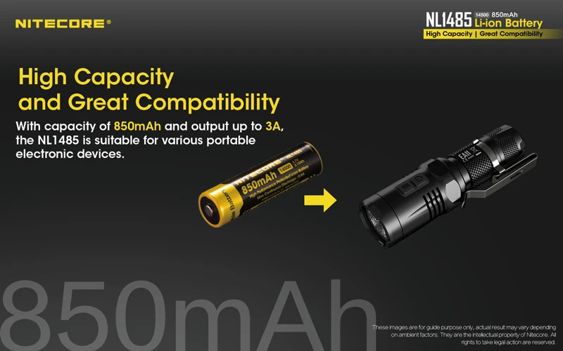 Nitecore NL1485 850mAh Protected Li-ion Battery 14500 (8)
