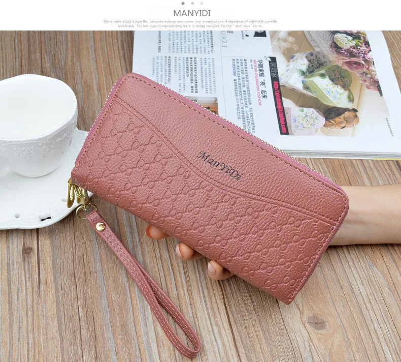 Fashion Long women's Purse PU Leather Phone Holder female Wallet Bag Casual Zipper female Wallet Bag