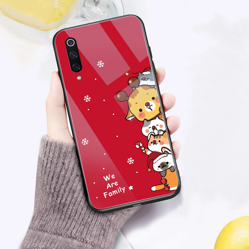 Ciciber Счастливого Рождества для Xiaomi mi 9 9T 8 A2 6X mi X 2 2S PocoPhone F1 стеклянные Чехлы для телефона для Red mi Note 7 8 6 Pro Чехол Fundas