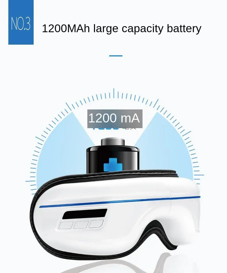 Massageador de Olho Cuidados com os Olhos Aliviar a Fadiga Inteligente Portátil Vibração Elétrica Instrumento Compressa Quente Fisioterapia Massagem Óculos 19 High Quality Beleza e saúde