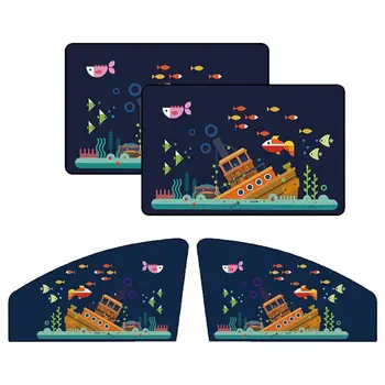 

Car Magnetic Sunshade Sunscreen Insulation Car Curtain Sun Visor Curtain Cartoon E65D