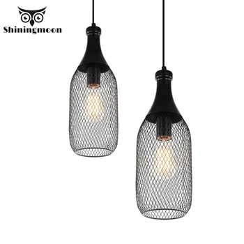 

Industrial Art Iron Bottle Shape Indoor Pendant Lights Vintage Home Decor Kitchen Pendant Lamp Cafe Loft Hanging Lamp Luminaria