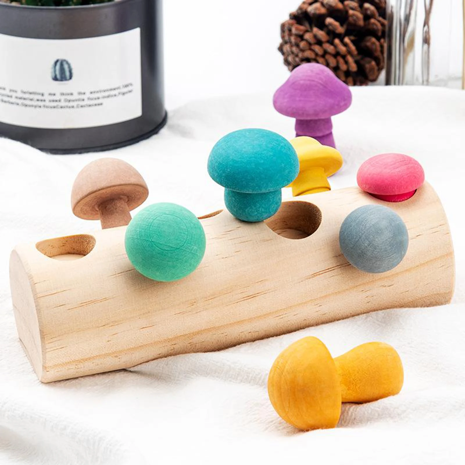 Montessori Wooden Colorful Mushroom Shaped Color Sorting Game Toy Kids Picking Mushroom Educational Toys Montessori Wooden Colorful Mushroom Shaped Color Sorting Game Toy Kids Picking Mushroom Educational Toys