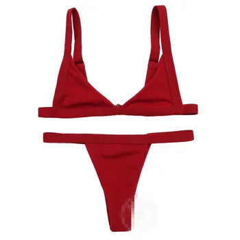 

7 Color Sexy Micro Mini Bikinis Set New Bikini 2020 Summer Swimwear Women Brazilian Solid Swim Wear Strapless Bandage Red Pink