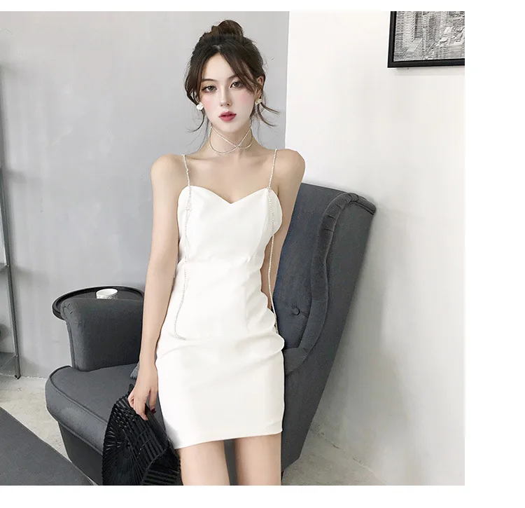 Стиль не-мейнстрим Дизайн Bling Drill Camisole платье с открытой спиной женское