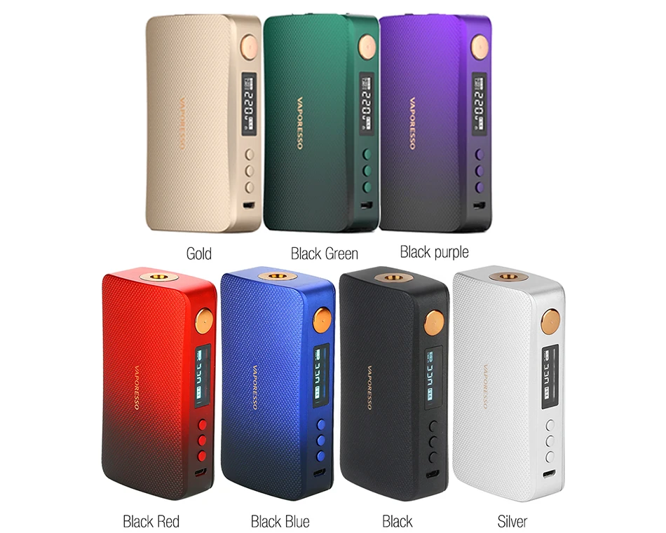 220 Вт Vaporesso GEN мод Vape коробка мод Питание от двух батарей 18650 Совместимость с 510 атомайзер электронная сигарета VS люкс мод