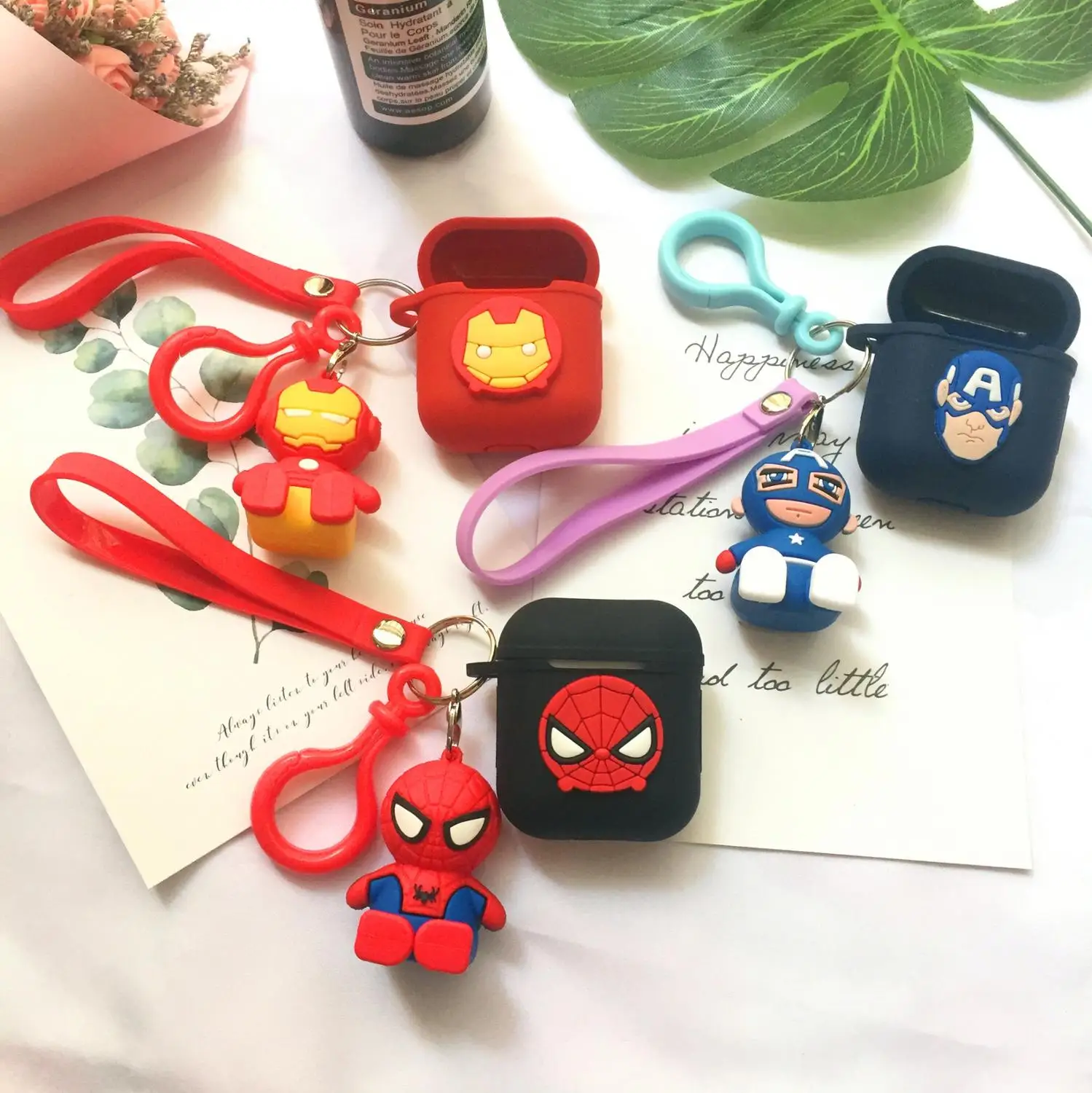 

For Apple Airpods Case Marvel Soft Silicone Spiderman Iron Man Headset Drop Bluetooth Wireless Protection For Airpods Case