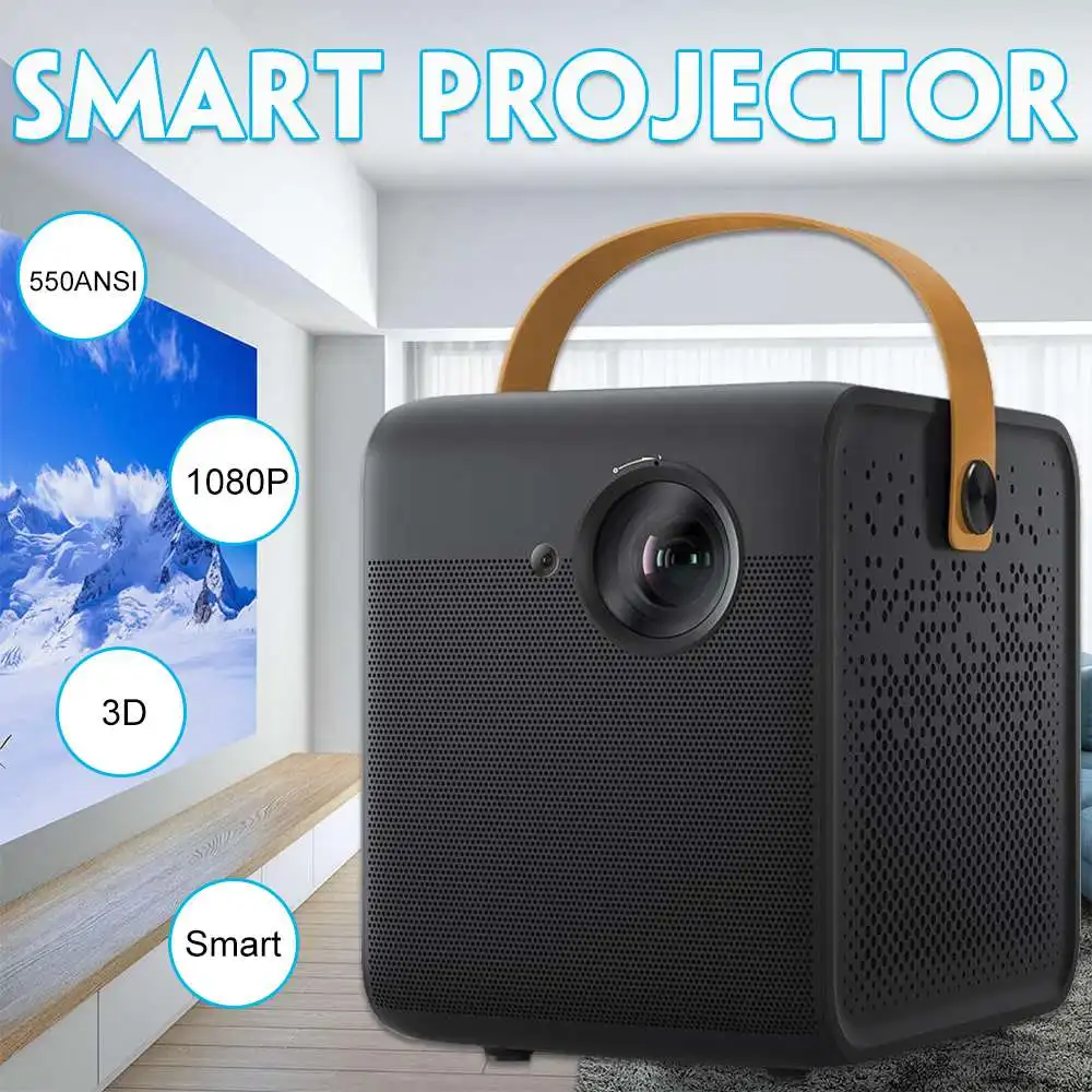

Mini Projector Full HD 1080P Smart Home Theater Projector TV 550ANSI Lumens Android Side Projection Support 4K 3D USB3.0 HDMI