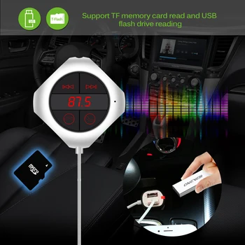 

Car Bluetooth Wireless Hands Free Audio Receiver Auto MP3 Player FM Transmitter 2.1A Dual USB Fast Charger Car Accessories
