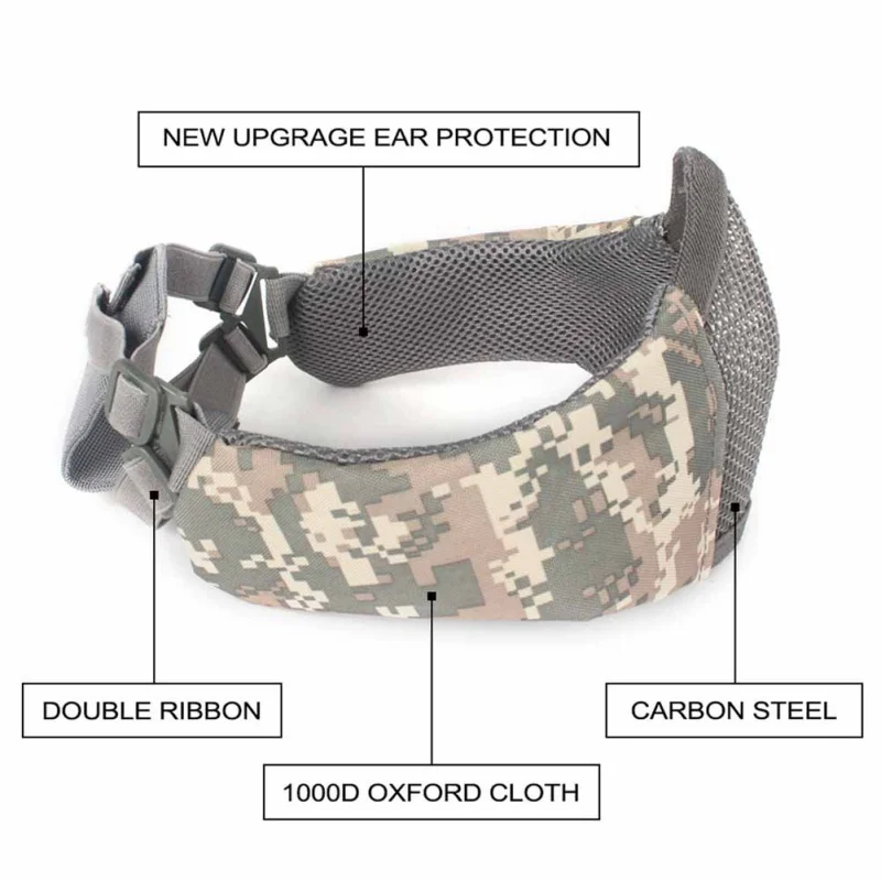 Outdoor Military Camouflage Accessories Half Face Net Eating Chicken Game Mask Hunting Air Gun Tactical Mask