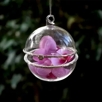 

48pcs/pack Diameter=8cm Transparent Hanging Glass Globe Lamp Blown Switchable Christmas Ball Creative Box Put Ornament