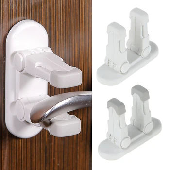 

Child Safety Lock Baby Door Handle Lock Lever Anti-opening Protection Lock Toddler Kids Door Stopper