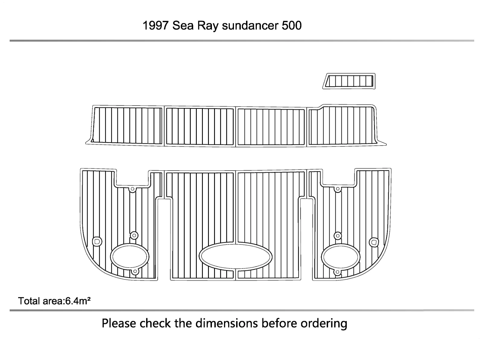 

1997 Sea Ray sundancer 500 swimming platform Pads 1/4" 6mm EVA Teak Decking