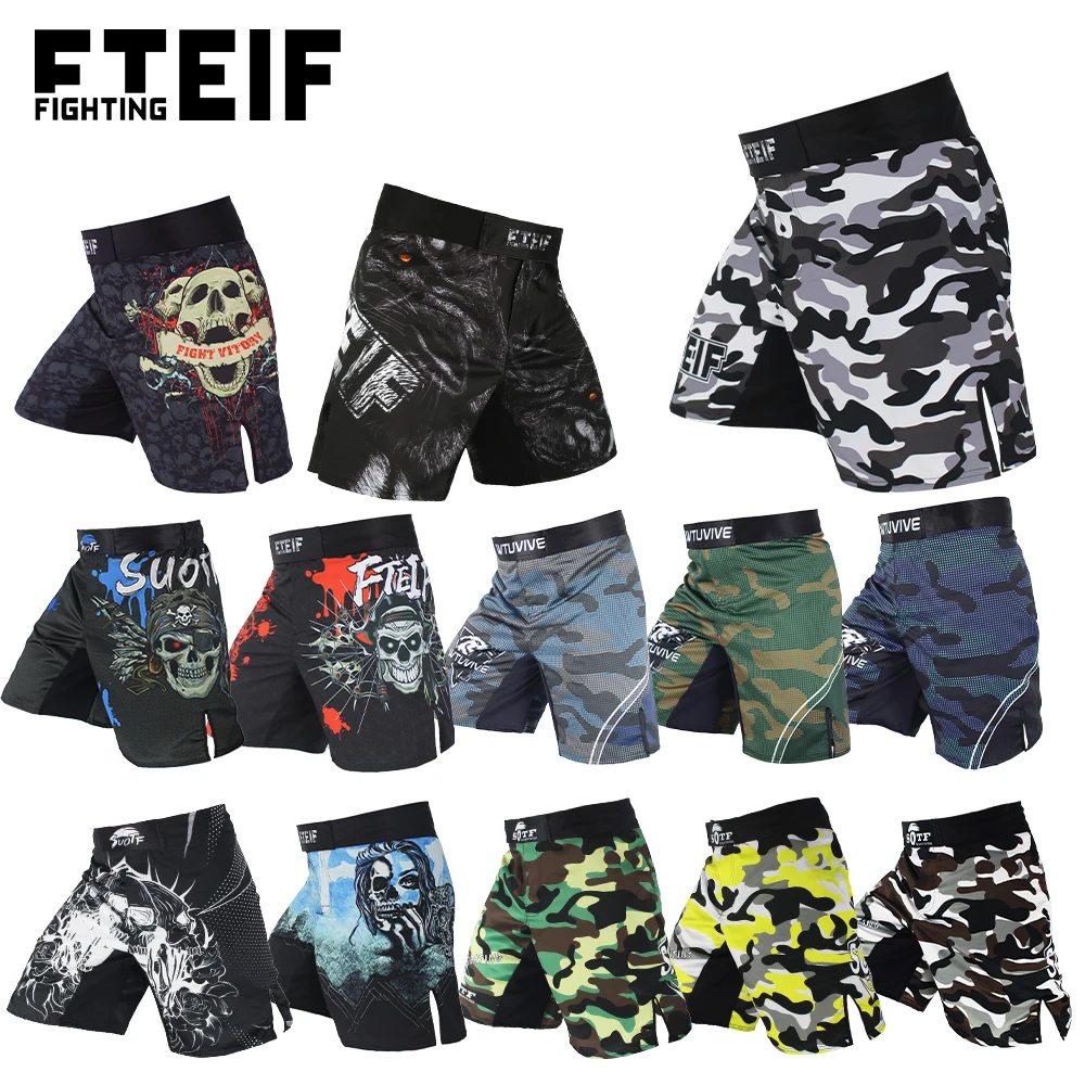 FTEIF MMA дышащие шорты для бокса с ожесточенным боем камуфляжные тигром Муай Тай