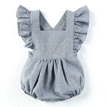 

2019 baby and child flounder jumpsuit/climbing suit linen clothes Romper